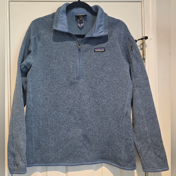 Women's Patagonia Better Sweater 1/4 Zip Fleece Lined Size Large Blue Heather - Picture 1 of 10